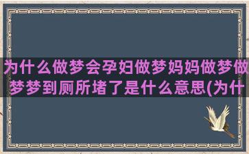 为什么做梦会孕妇做梦妈妈做梦做梦梦到厕所堵了是什么意思(为什么会做自己怀孕的梦)