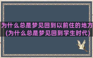 为什么总是梦见回到以前住的地方(为什么总是梦见回到学生时代)