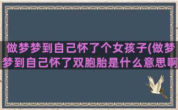 做梦梦到自己怀了个女孩子(做梦梦到自己怀了双胞胎是什么意思啊)