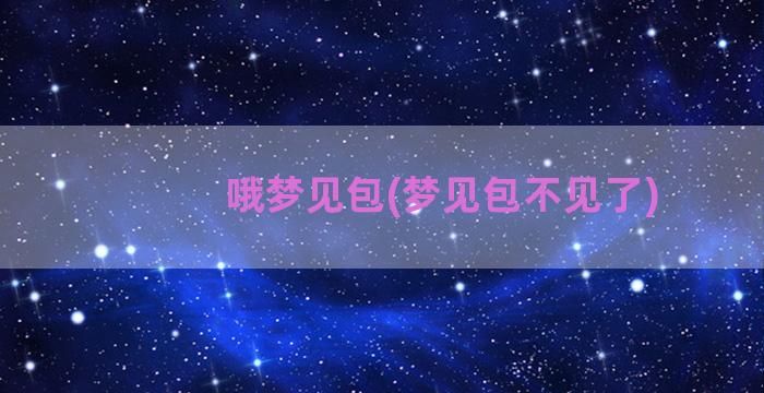 哦梦见包(梦见包不见了)