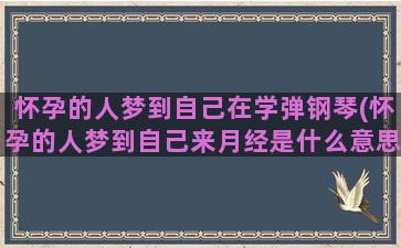 怀孕的人梦到自己在学弹钢琴(怀孕的人梦到自己来月经是什么意思)