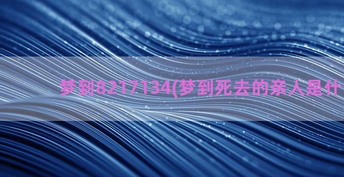 梦到8217134(梦到死去的亲人是什么意思)