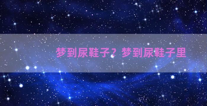 梦到尿鞋子？梦到尿鞋子里