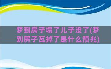 梦到房子塌了儿子没了(梦到房子瓦掉了是什么预兆)