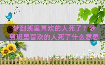 梦到班里喜欢的人死了？梦到班里喜欢的人死了什么意思