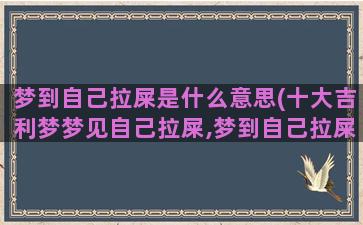 梦到自己拉屎是什么意思(十大吉利梦梦见自己拉屎,梦到自己拉屎是什么意思)