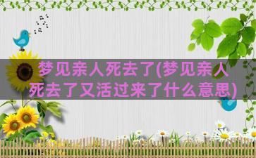 梦见亲人死去了(梦见亲人死去了又活过来了什么意思)