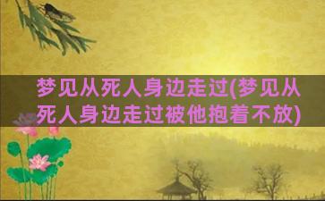 梦见从死人身边走过(梦见从死人身边走过被他抱着不放)