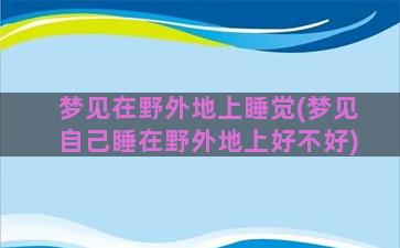 梦见在野外地上睡觉(梦见自己睡在野外地上好不好)