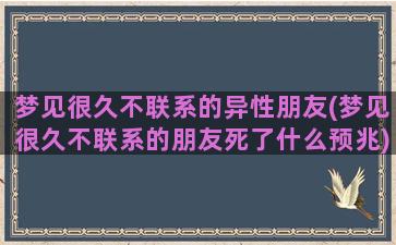 梦见很久不联系的异性朋友(梦见很久不联系的朋友死了什么预兆)