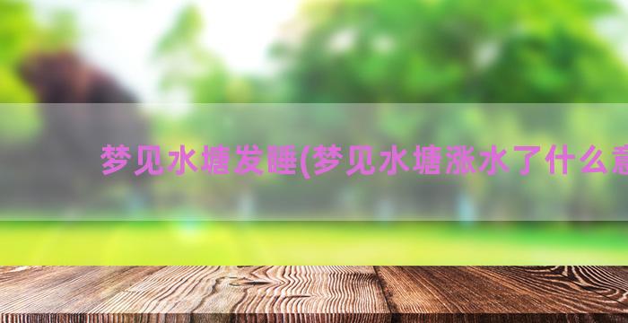 梦见水塘发睡(梦见水塘涨水了什么意思)