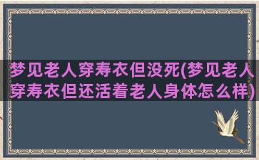 梦见老人穿寿衣但没死(梦见老人穿寿衣但还活着老人身体怎么样)