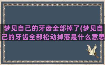 梦见自己的牙齿全部掉了(梦见自己的牙齿全部松动掉落是什么意思)